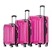 BEIBYE Zwillingsrollen 2048 Hartschale Trolley Koffer Reisekoffer Taschen Gepäck in M-L-XL-Set (Pink, Set)