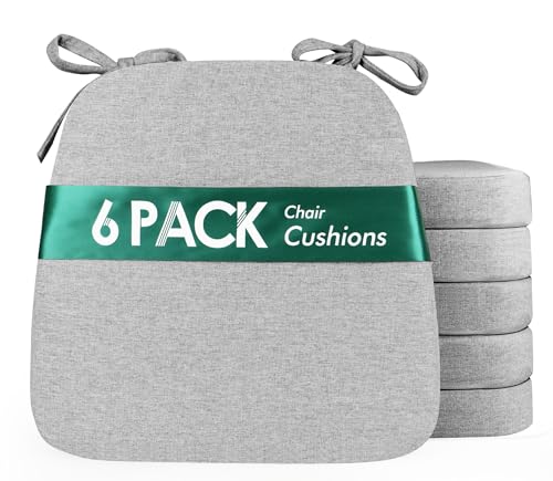 Cushions Set Of 6, 2.5 Inch Thick Kitchen Chair Pads With Ti