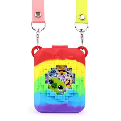 Silicone Case for Bitzee Magicals, with Carrying Strap, Rainbow