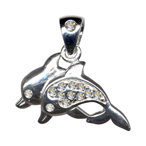 Pendentif dauphins argent 925 véritable, le cadeau d'anniversaire idéal