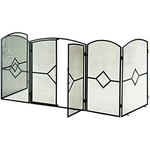 Stove Firescreen ~ 32"H Screen Fireguard Sparkguard for Fireplace (54.5Wx18Dx32Hxinches) Large Cover
