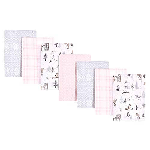 Image of Hudson Baby Unisex Baby Cotton Flannel Burp Cloths, Winter Forest, One Size
