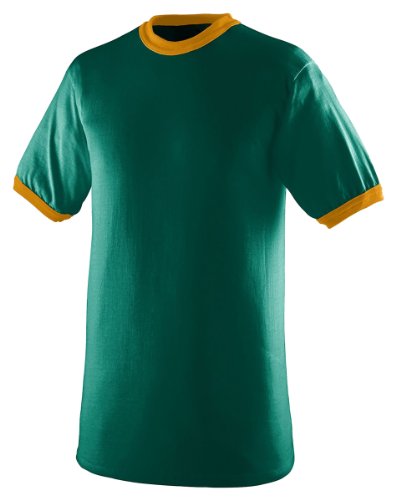 Augusta Sportswear 711 Youth's Ringer T-Shirt Dark Green/Gold M