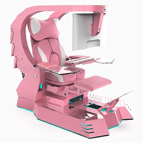 Gaming Chair, Heavy Duty Ergonomic PC Chair with Footrest, Lumbar Support, Massage, Tilting, Heating, Vibration, Metal Frame, Foam Seat, Contemporary Style - Image 6