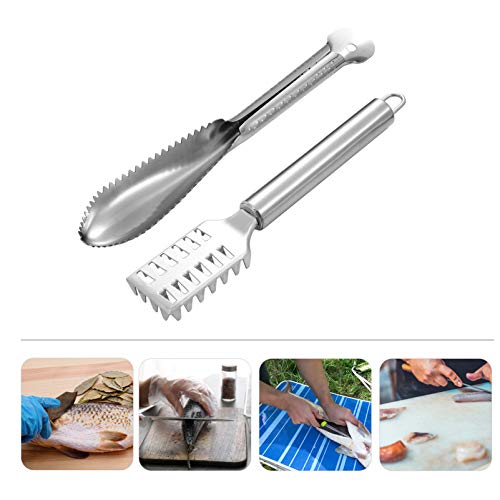Hemoton 2Pcs Escamador de Peixe Mais Rápido Faca de Marisco Dente de Serra Ferramenta de Cozinha Lim