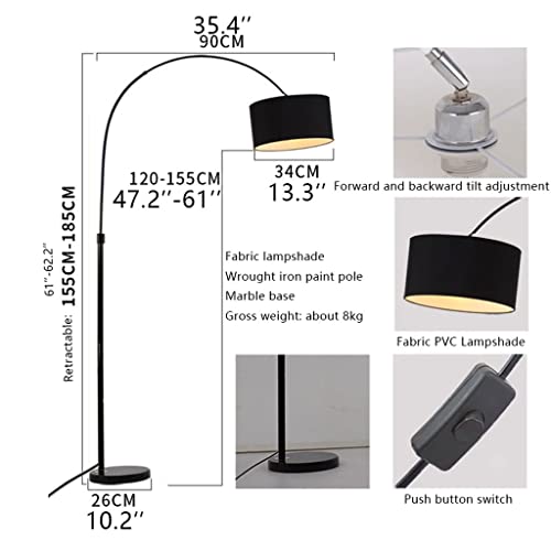 Lámpara de pie para sala de estar con brazo ajustable y elegante base de mármol 5