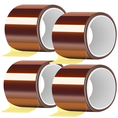 Image of Heat Resistant Tape, Heat Tape,High Temperature Tape,Heat Vinyl Press Tape for Heat Transfer,Polyimide Tape for Protecting CPU, Circuit Board, Soldering (4 Rolls, 4 Inch x 108 ft (33m))