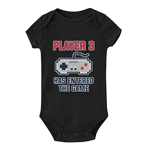 Image of Yeavomeny Player 3 Has Entered The Game Unisex Newborn Bodysuit Infant Baby Short Sleeve s