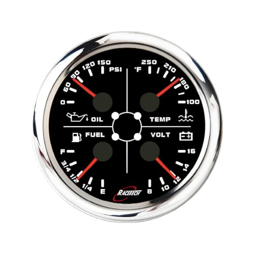 RACETECH 85mm 4in1 Multi-Gauge - Black Dial by RACETECH - Used condition - US$68.72
