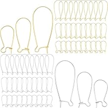 Ear Wire Hooks,300PCS Earring Hooks Dangle Earring Kidney Ear Wires Earring Teardrop Ear Wire for DIY Jewelry Making 300PCS White K/Kc Gold