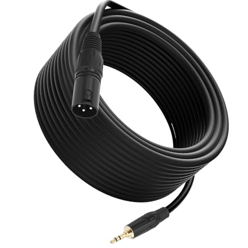 Psdndeww Câble audio mâle 3,5 mm vers 3 broches double blindage pour connecter des appareils stéréo à des consoles de mixage et des haut-parleurs