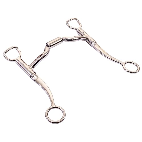 BAR H EQUINE Stainless Steel Med Port Shank Horse Mouth Bit W/Roller | Bits for Horses | Horse Bit | Horse bits | Snaffle bits for Horses | Horse bits and bridles