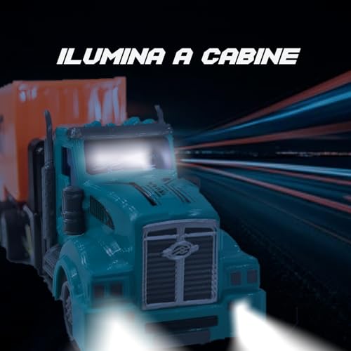 Carreta de Controle Remoto Recarregável Caminhão com Luz na Cabine se move em todas as direções