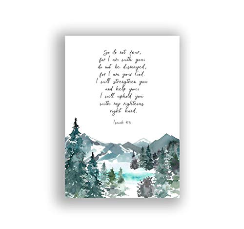 Image of Isaiah 41 10 Bible Verse Wall Art, Mountains Christian Art Picture