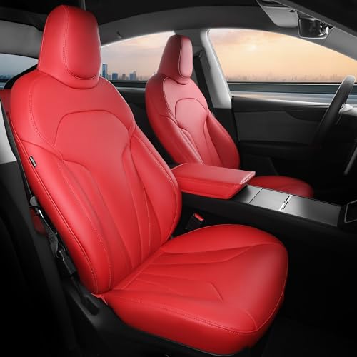 Image of Custom for Tesla Model Y Juniper Seat Covers 2025-2026 Red