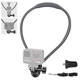 Adiwo Supporto da collo per action camera per GoPro, DJI OSMO, Insta360, design ergonomico, vlogging POV a mani libere