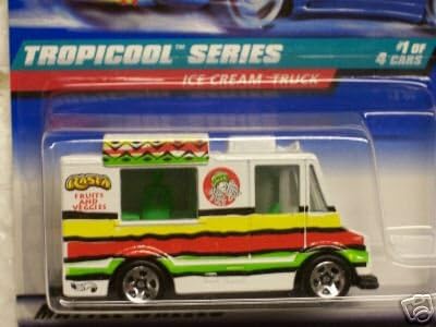Mattel Hot Wheels 1998 1:64 Scale Tropicool Series White Ice Cream Truck Die Cast Car 1/4