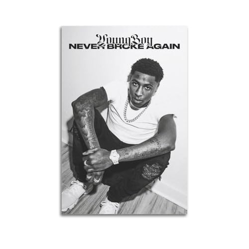 NBA Youngboy Black X White Print Album Cover Signed Limited , Music Album Cover ,Pop Hip Hop Rap Singer Star Music Poster Aesthetic Canvas Wall Art for Girl And Boy Teens Dorm Decor 12x18inch(30x45cm