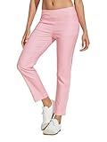 Womens Golf Plaid Pants Stretch Casual Work Ankle Pant for Women Ladies Travel Lounge Athletic Sweatpants with Pockets