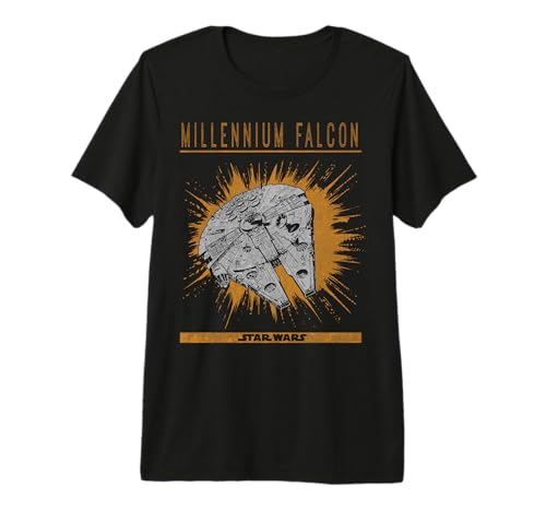 T-shirt Star Wars Falcon Explosion fini les vêtements de fans délavés et les cols détendus