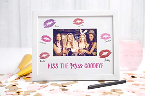 Kate & Milo Bachelorette Signature Frame, Bachelorette Party Keepsake Picture Frame, Bachelorette Guest Book Alternative For Bride To Be, White 9X11X0.5 Inch (Pack Of 1) #TOP2