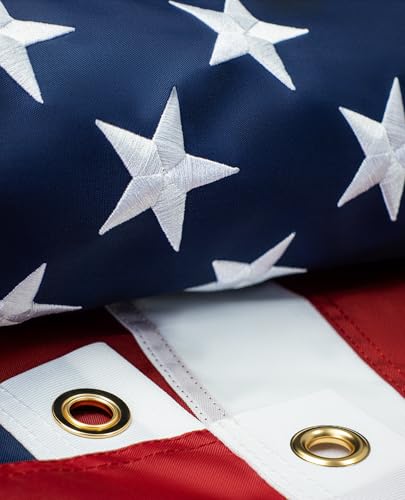 DUPKEV Heavy Duty 420D Oxford American Flag 3x5' for High Wind Outdoor, Long-Lasting, Not Easy to Fade/Tear, Waterproof, Embroidered, Brass Grommets, 4 Stitch Hemming, Sewn Stripes by DUPKEV - Image 2