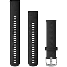 Garmin 010-12932-18 Band, Quick Release 20mm, Black Silicone w/Silver Hardware