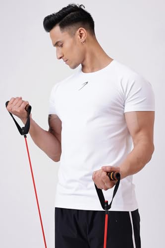 Image of FUAARK Grain Men's Slim Fit Heavyweight Stretchable Raglan Sleeves Gym & Workout Tshirt