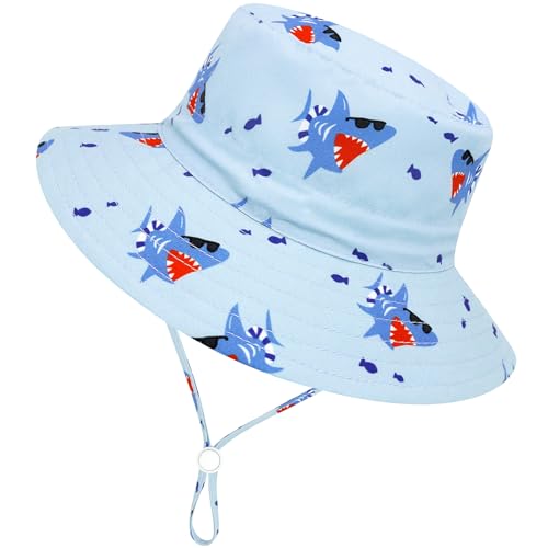 Image of Baby Sun Hat Baby Boy Hats Toddler Hat UPF 50+ Bucket Hat for Baby Girls Infant Beach Hat with Wide Brim Kids Caps