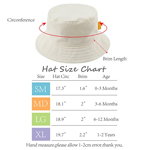 Cotton Baby Sun Hat Infant Toddler Boys Girls Bucket Hats Summer Sun Protection Kids Beach Caps(Beige,46Cm) #TOP5