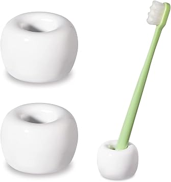HalfofLife Mini Ceramic Toothbrush & Pen Holders – 2-Piece Set In Black & White