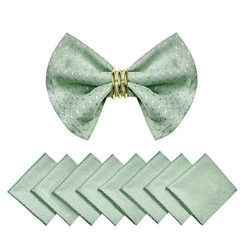 Homejoy Cloth Napkins Set Of 8 – Square 17X17 Inch Jacquard Fabric Polyester Washable Reusable Cloth Napkins For Kitchen Dinner Dining Restaurants Wedding Party Banquet (Sage Green) #TOP6