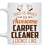 MONIZILUCKY Awesome Carpet Cleaner Mug 11oz – This Is What an Awesome Carpet Cleaner Looks Like – 11oz White Ceramic Coffee Cup Gift for Work Office, Coworker, Birthday, Christmas