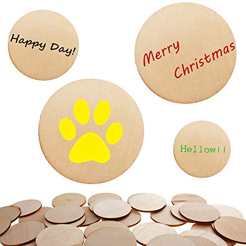 Jyongmer 100 Pieces Unfinished Wood Circle - 2 Inch Round Disc Blank Natural Wooden Cutout Ornaments For Decoration Diy Craft Art Supplies, 0.11 Inch Thick #TOP4
