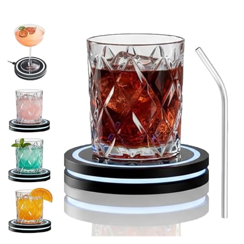 2026 New Smart Coaster 2.0, Portable APP-Features, Easy to Clean & Carry, Compact Storage Design, Suitable for Bars/Clubs/Home Use(Black*1)