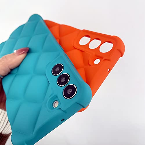 Coque Samsung S22 Plus motif losanges en silicone chic orange - 2