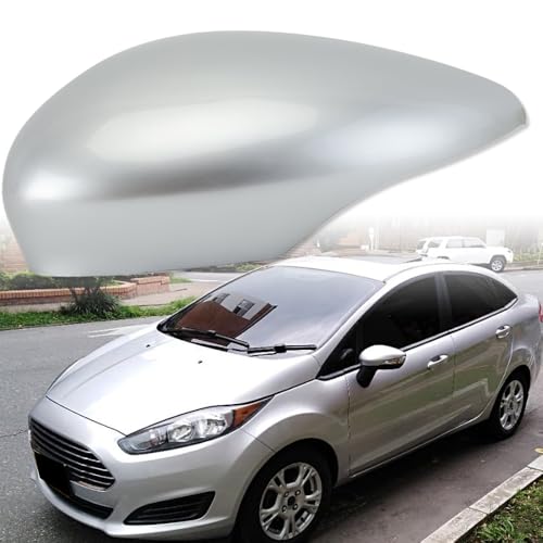 Image of Left N/S Passenger Side Silver Door Wing Mirror Cover Caps Casing For Ford Fiesta MK7 2009 2010 2011 2012 2013 2014 2015 2016 2017 UK