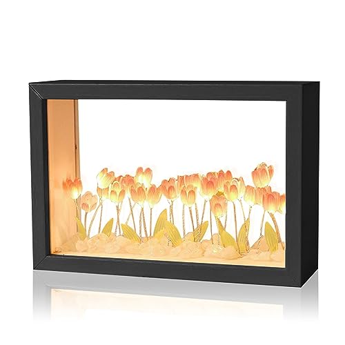 DIY tHgt[`[bviCgCgԊzg}`bNȃrO[̃fXNgbv̑iCgv ȒPɃCXg[ł܂(16 flowers,Black framed pink)