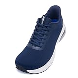 AOV Walking Shoes for Men Wide Orthotic Sneakers for Plantar Fasciitis Arch Support Slip On Athletic Tennis Shoes NavyBlue Size 10.5