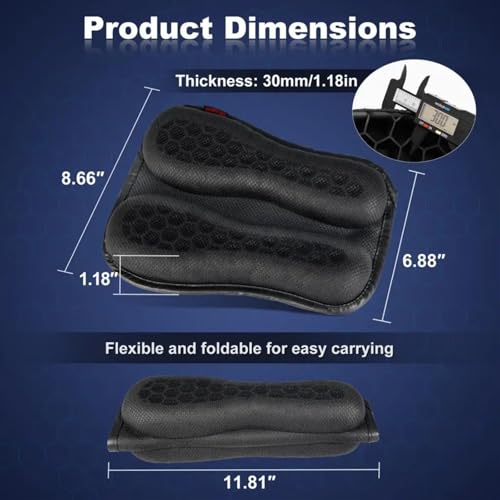 DNRJEWTA Foldable Motorcycle Gel for Seat Cushion 3D Honeycomb Structure Shock Breathable Motorcycle Gel for Seat Pad Gel Cushion(Small) - Thumbnail 4