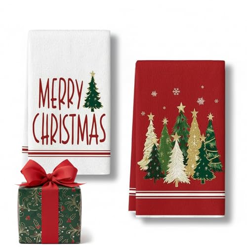 BuyaCraft Merry Christmas Tree Towels