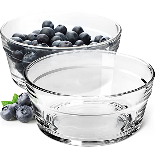 KADAX Ensaladera, cuenco para servir de cristal, cuenco para aperitivos apto para lavavajillas, frutero, cuenco transparente para postre, cuenco de cristal (14 cm, 2 unidades)