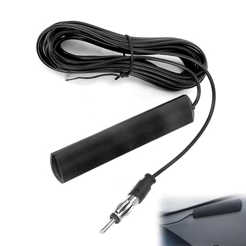 Menibeuty Antena de Coche con Cable de 5 m y Adaptador DIN a ISO