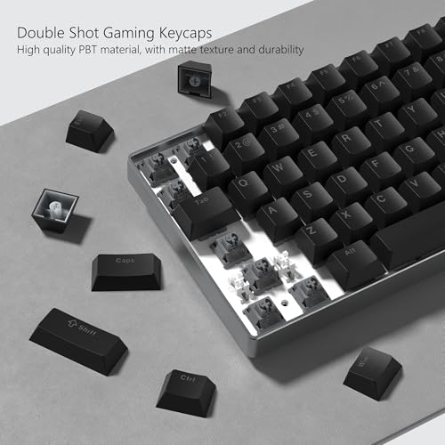 Womier Black Keycaps for Mechanical Keyboard, Shine Through Key caps PBT Custom Keycap Doubleshot, Universal Compatiability for 60 75 100 Percent Cherry Gateron MX Switches Keyboard, Black by Womier - Image 3