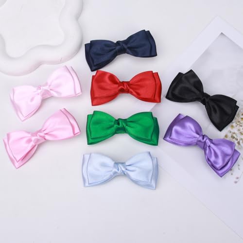 Pinzas para cabello niños lazo grosgrain 3.5 pulg negro miniatura 7