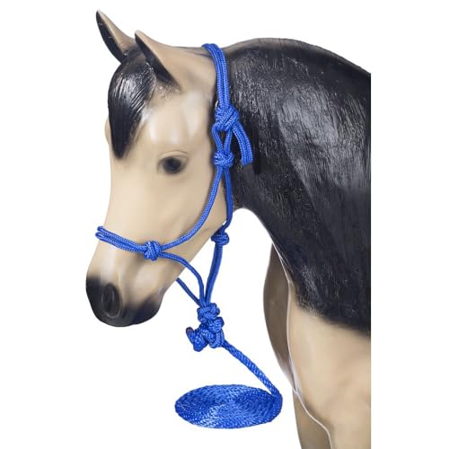 Tough1 Miniature Poly Rope Halter with Lead - Royal Blue - Small