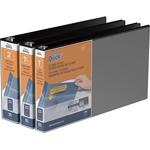 Quickfit Heavy-Duty Landscape Legal Binder, Round Ring, 8 1/2 Inches By 14 Inches, Round Ring, Black,95021L #TOP3