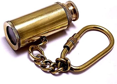 Nautical Captain's Admirals Brass Binoculars with Leather Case 6"