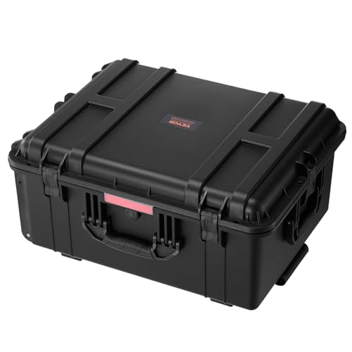 VEVOR Estuche Rígido Impermeable de 630 x 500 x 318 mm con Ruedas Giratorias y Manija Retráctil, Estuche Protector Impermeable IP67 con Clips, Orificios para Candado y Espuma Insertada, Negro - imagen 9