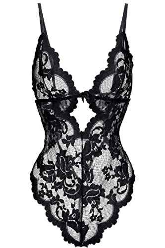ADSEXY Lenceria Mujer Sexy Encaje Ropa Interior De Una Pieza Body Correa Halter En V ProfundoTrasera Ropa Interior Mujer Sexy Teddy Lencería Babydoll Cover